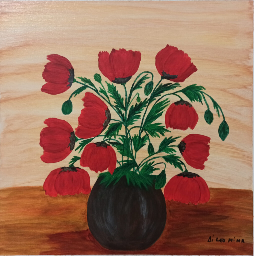 10 Papaveri rossi - Tela - 40x40 - (2025)