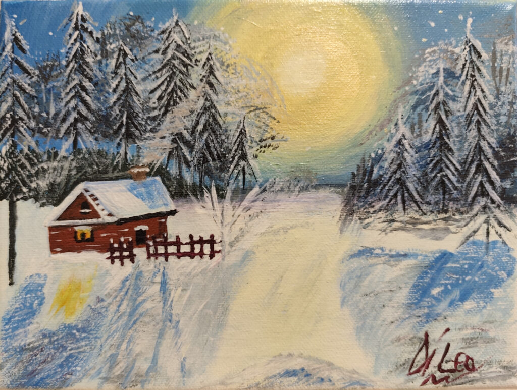 Alba sulla neve - Tela - 24x18 - (2023)