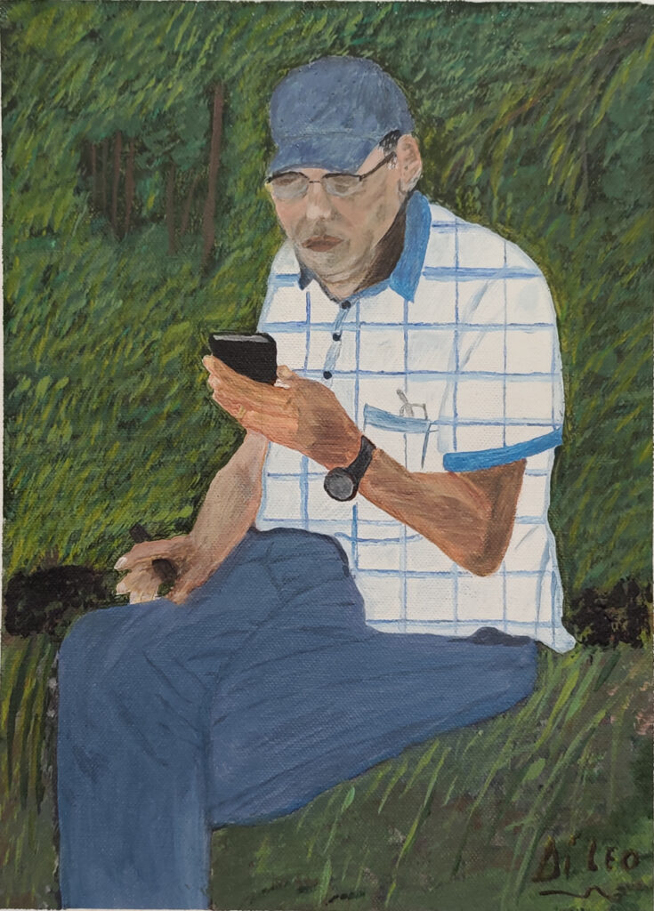 Donato con sigaro a Stana de Vale - Tela - 30x40 - (2023)