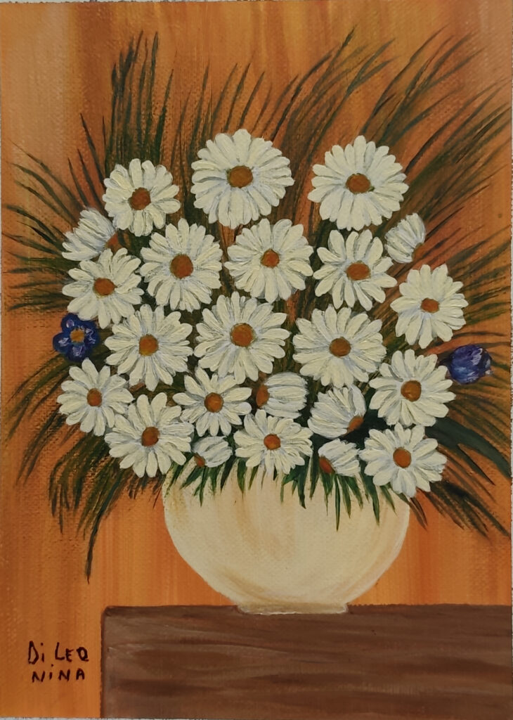 Fiori Bianchi in Vaso Bianco - Tela - 18x24 - (2025)
