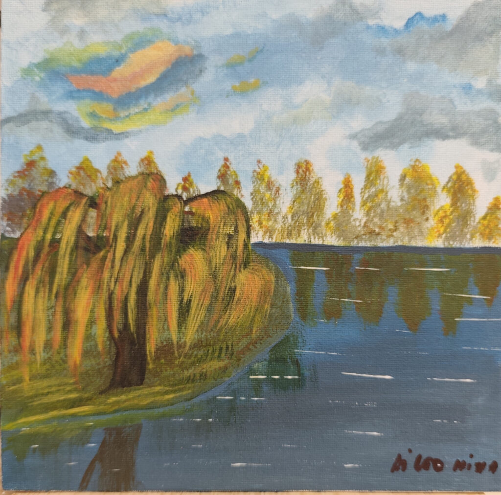 Vento sul lago - Cartone telato - 20x20 (2024)