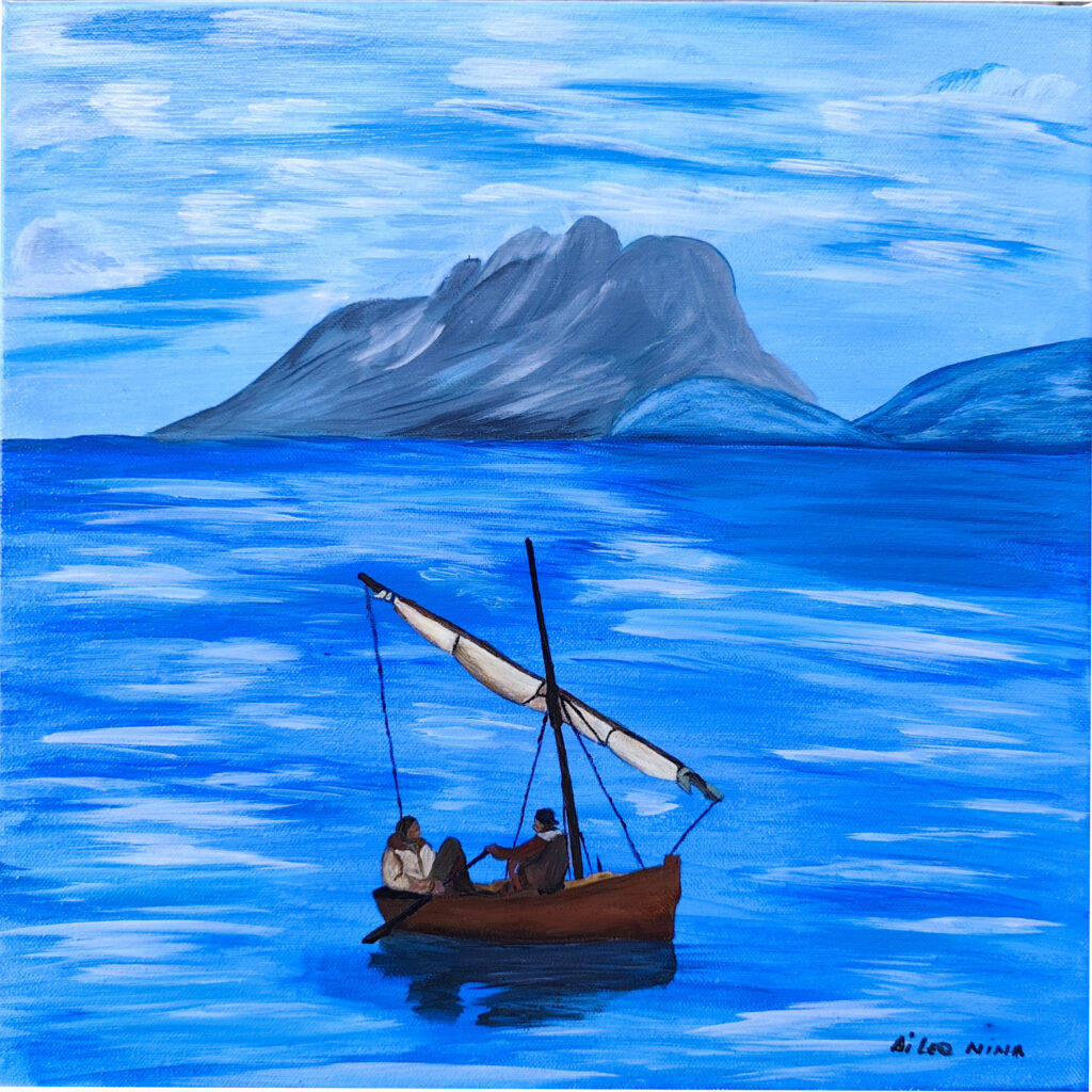 Passeggiata in barca - Tela - 40x40 - (2025)